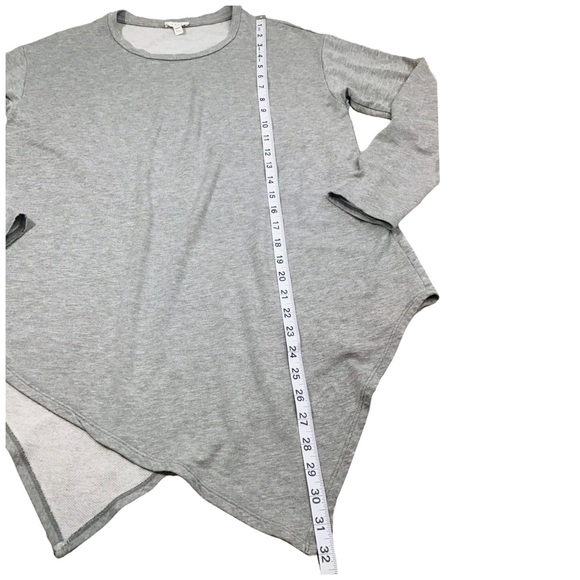 Joie 'Tammy B' Asymmetrical Oversized Sweatshirt Top In Heather Gray Small - Picture 8 of 13